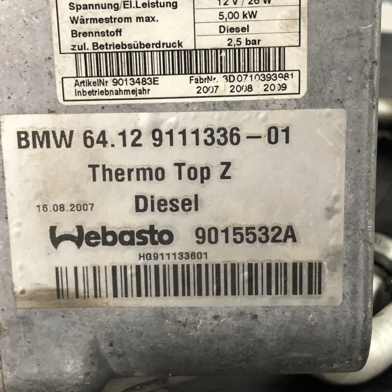 Webasto / BMW Seria 7 E65 2008 / Climatizare