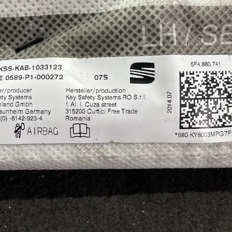 Airbag cortina stanga / Seat Leon 5F 2015 / Interior