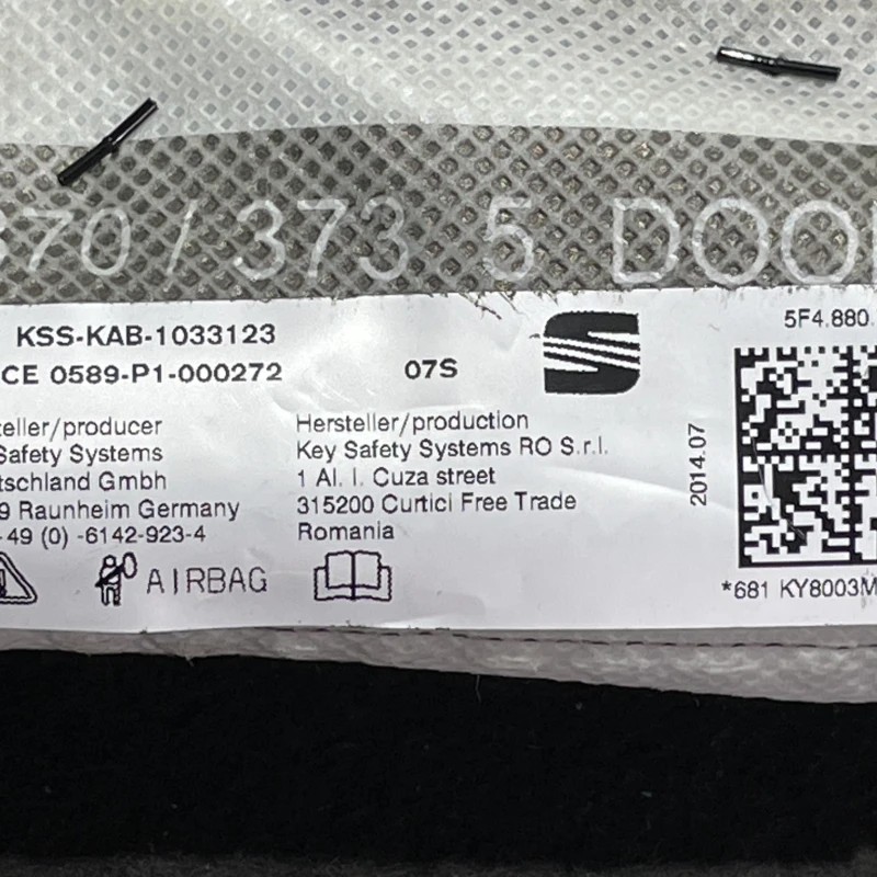 Airbag cortina dreapta / Seat Leon 5F 2015 / Interior