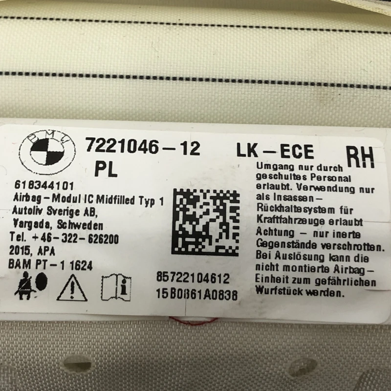 Airbag cortina dreapta / BMW Seria 3 F31 2015 / Interior