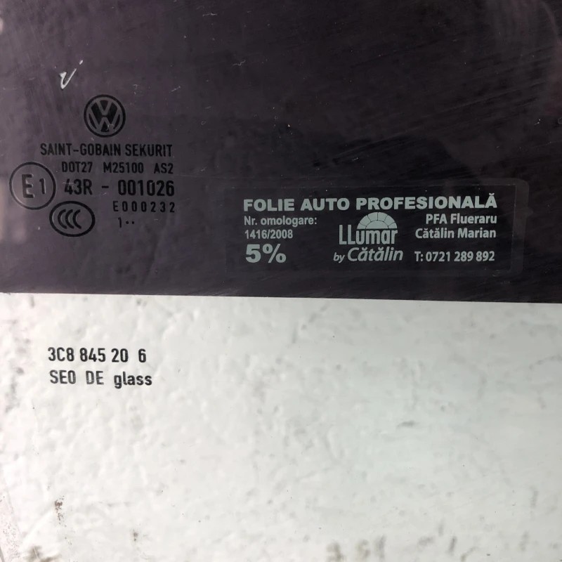 Geam dreapta spate / Volkswagen Passat CC 2013 / Caroserie, oglinzi si faruri