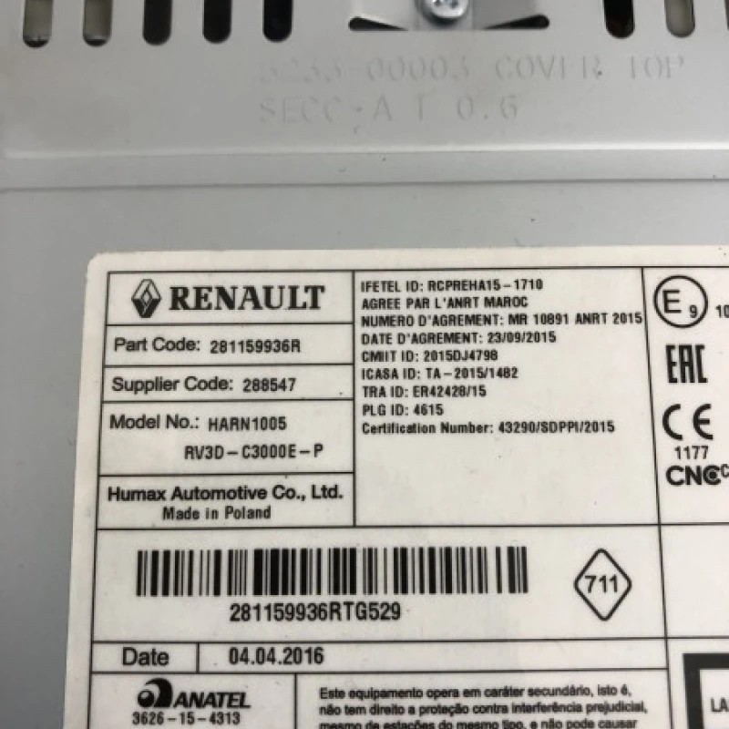Radio CD / Dacia Sandero Sandero B90 2016 / Audio si electronice