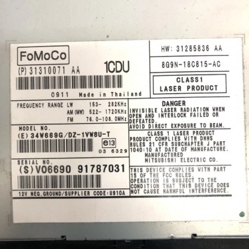 Unitate radio audio / Volvo V70 V70 2010 / Audio si electronice