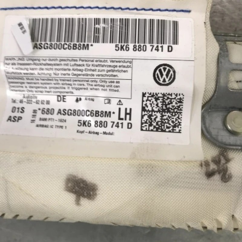 Airbag cortina stanga / Volkswagen Golf MK6 2010 / Interior