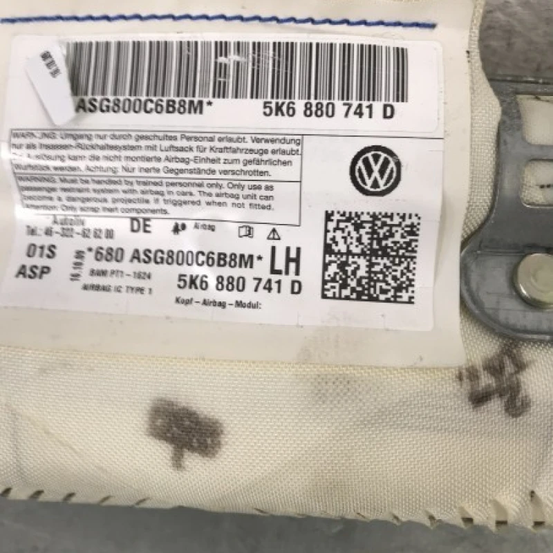 Airbag cortina stanga / Volkswagen Golf MK6 2010 / Interior