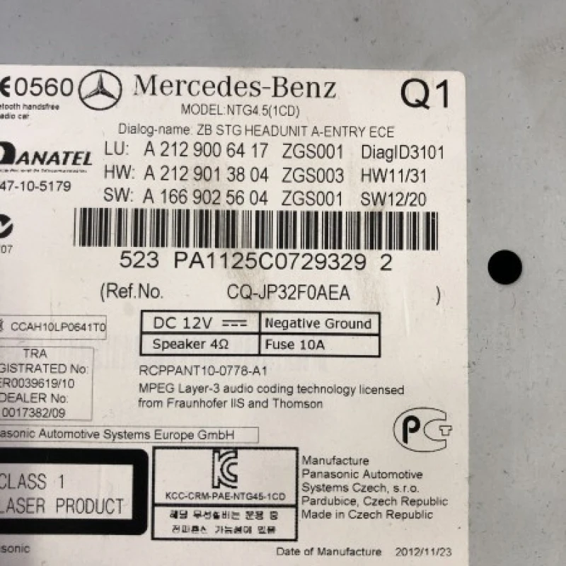Radio CD / Mercedes-Benz E Class W212 2012 / Audio si electronice