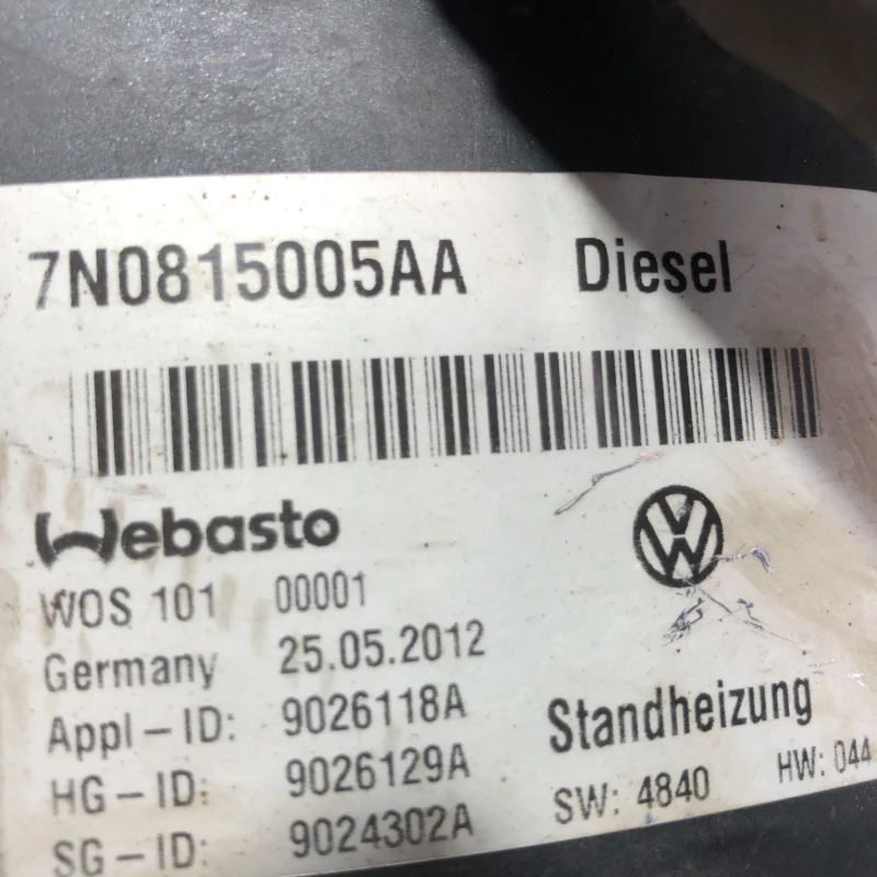 Webasto / Volkswagen Sharan 7N 2013 / Climatizare