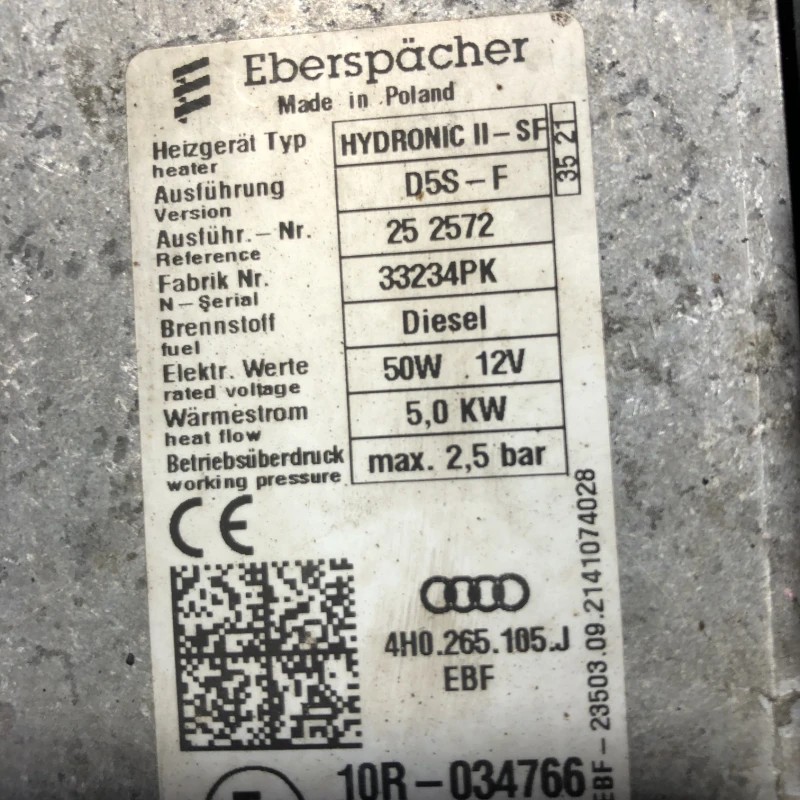 Webasto / Audi A6 C7 2014 / Climatizare