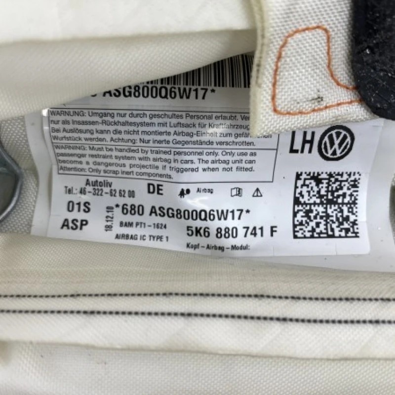 Airbag cortina stanga / Volkswagen Golf MK6 2010 / Interior
