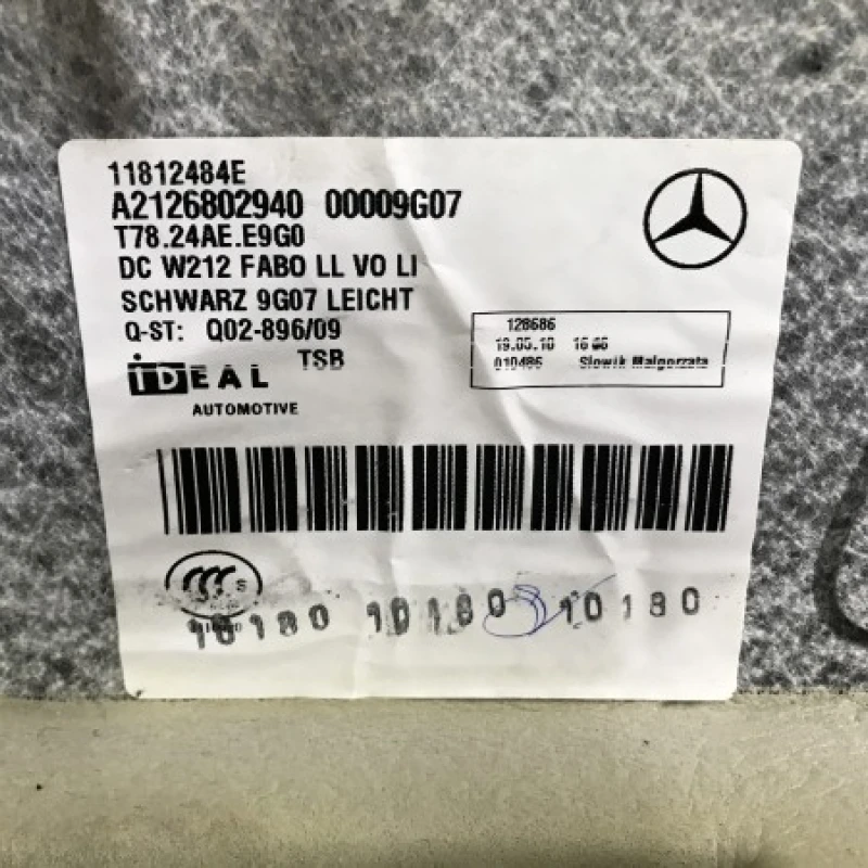 Mocheta interioara stanga fata / Mercedes-Benz E Class W212 2010 / Interior