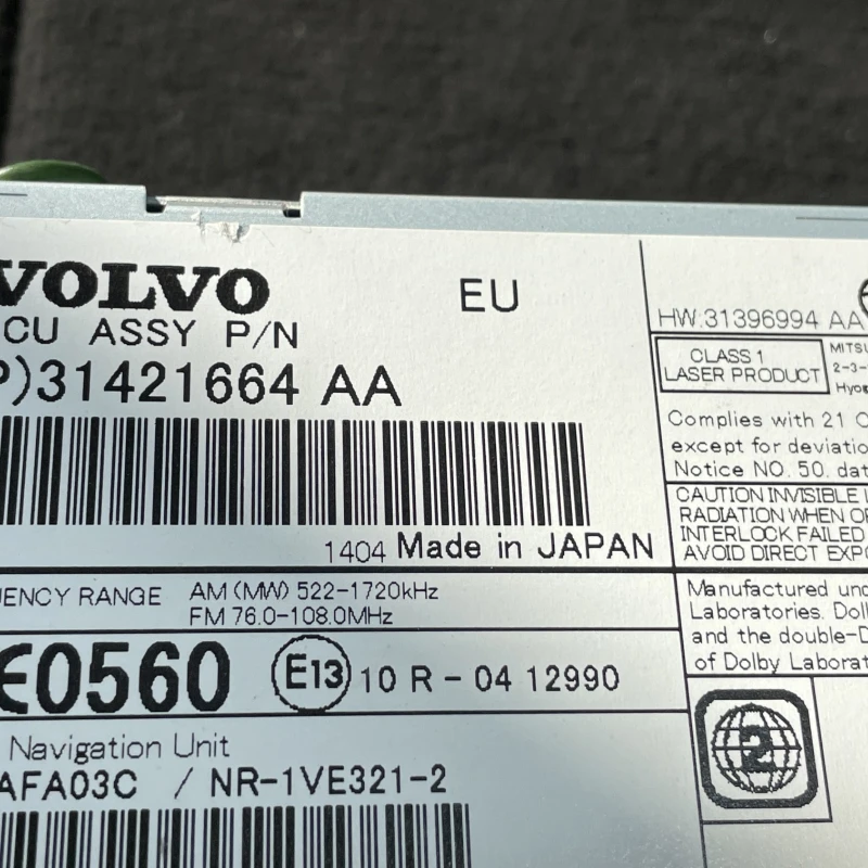 CD Room / Volvo V60 V60 2014 / Audio si electronice
