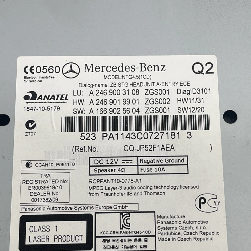 Radio CD / Mercedes-Benz A Class W169 2012 / Audio si electronice