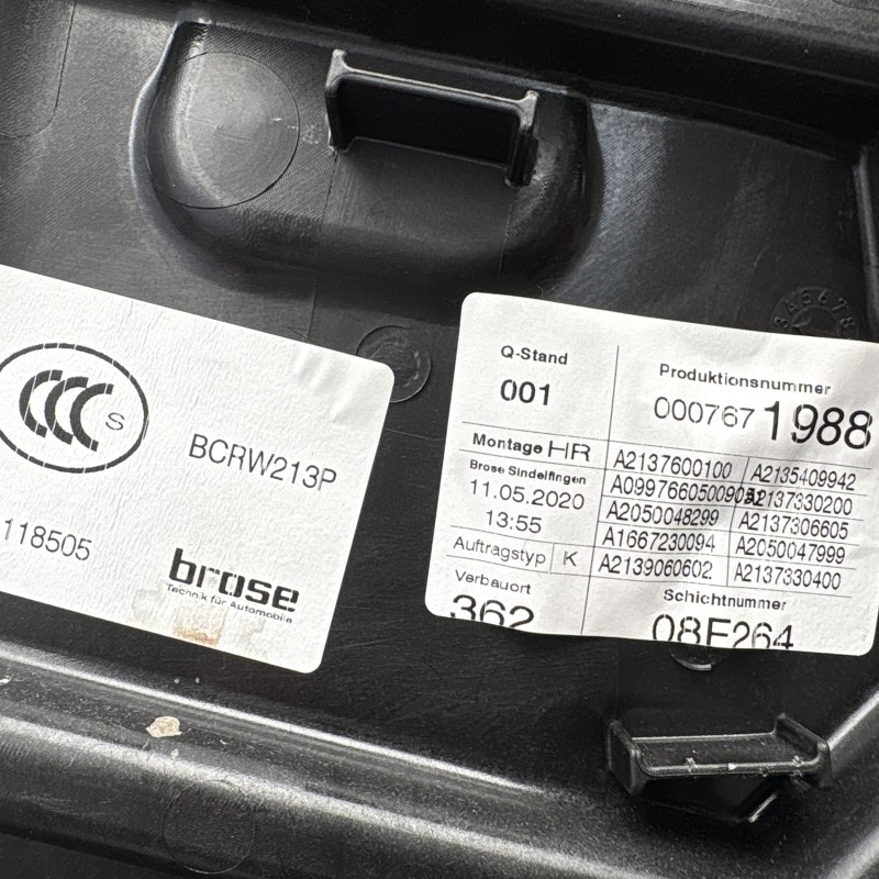 Macara geam dreapta spate / Mercedes-Benz E Class W213 2020 / Caroserie, oglinzi si faruri