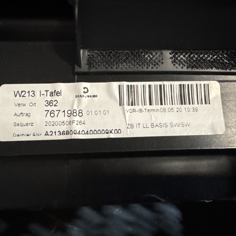 Plansa bord / Mercedes-Benz E Class W213 2020 / Interior