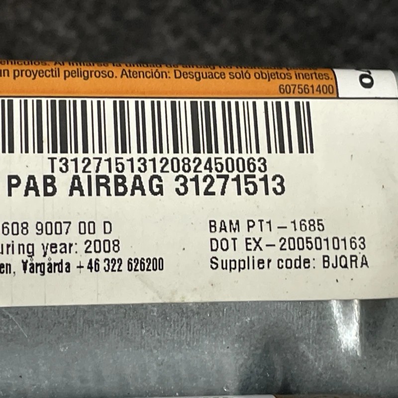 Airbag pasager / Volvo XC60 D5 2009 / Interior