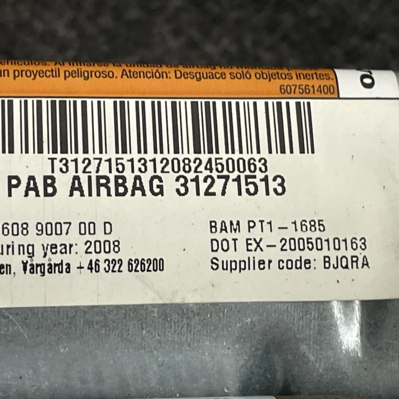 Airbag pasager / Volvo XC60 D5 2009 / Interior
