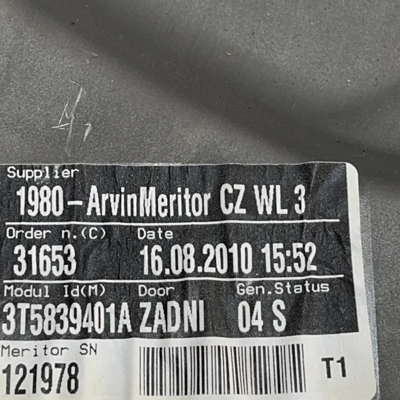 Macara geam stanga spate / Skoda Superb II 3T 2011 / Caroserie, oglinzi si faruri