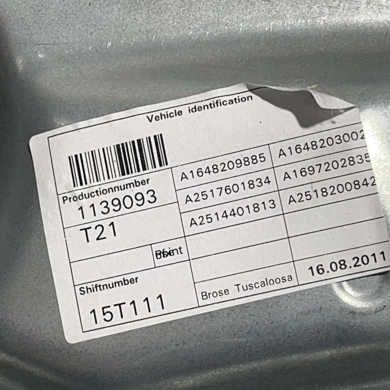 Macara geam dreapta fata / Mercedes-Benz R Class W251 facelift 2011 / Caroserie, oglinzi si faruri